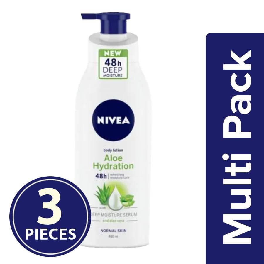 Nivea Body Lotion - Aloe Hydration, For Normal Skin, 3x400 ml Multipack